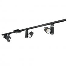 Nora NTLE-845930B - 4-ft Track Pack with (3) Aiden 1150lm LED Track Heads, 3000K, Black Finish