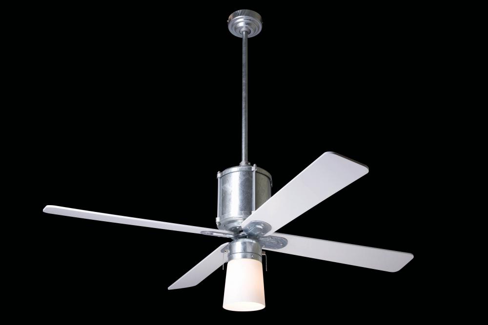 Industry Fan; Galvanized Finish; 52" Black Blades; 26W GU24 Energy Saving CFL Open; Fan Speed an