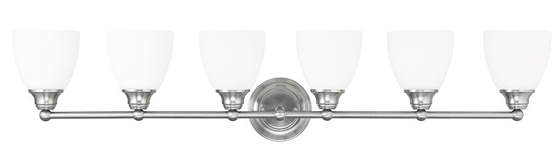 6 Light Brushed Nickel Bath Light