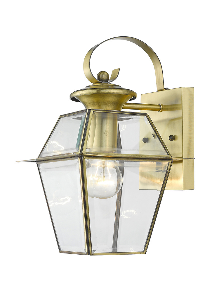 1 Light AB Outdoor Wall Lantern