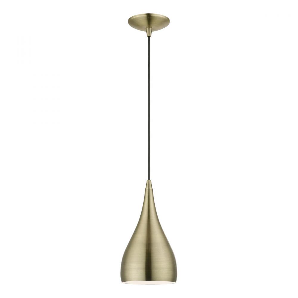 1 Light Antique Brass Pendant