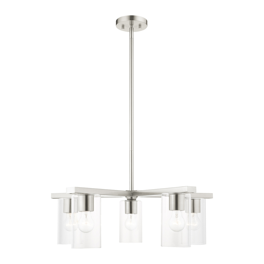 5 Lt Brushed Nickel Chandelier