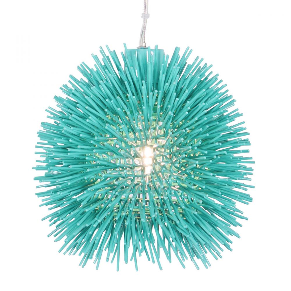 Urchin 1-Lt Mini Pendant - Aqua Velvet