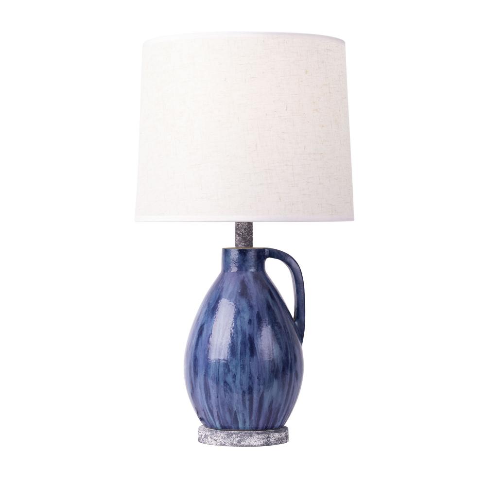 Avesta 1-Lt Ceramic Table Lamp - Apothecary Gray/Blue Lustro