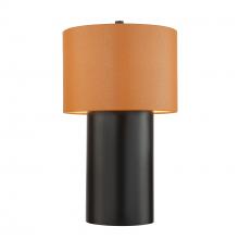 Varaluz 368T01BLC - Secret Agent 1-Lt Table Lamp - Black/Camel Leather