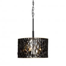 Varaluz 380P03MBFG - Estela 3-Lt Convertible Pendant/Semi-Flush - Matte Black/French Gold