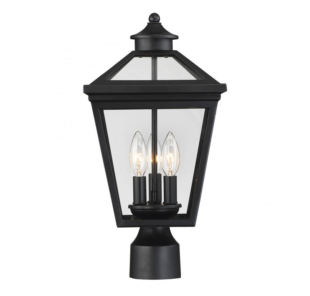 Ellijay 3-Light Outdoor Post Lantern in Black