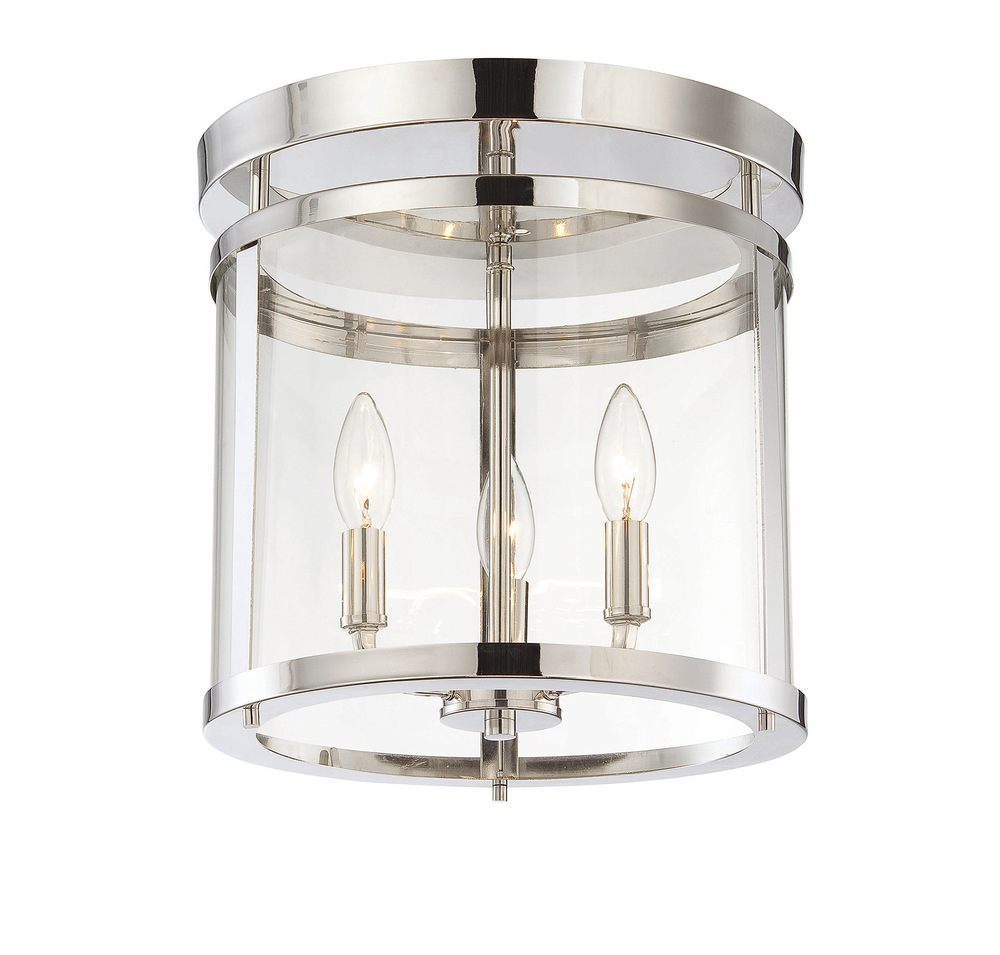 Penrose 3-Light Ceiling Light in Polished Nickel