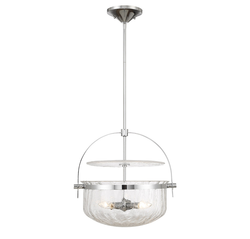 Denmar 4-Light Convertible Semi-Flush or Pendant in Polished Chrome