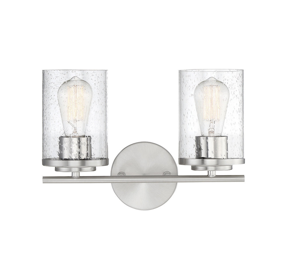 Marshall 2-Light Bathroom Vanity Light in Polished Chrome