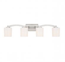 Savoy House 8-7710-4-SN - Whitney 4-Light Bathroom Vanity Light in Satin Nickel