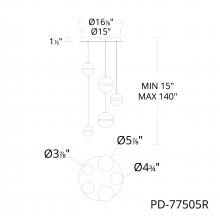 WAC US PD-77505R-AB - Cyllindra Chandelier Light