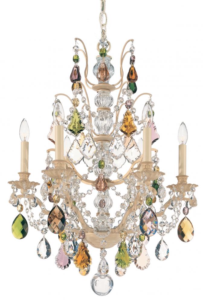 Bordeaux 6 Light 120V Chandelier in Etruscan Gold with Heritage Handcut Crystal