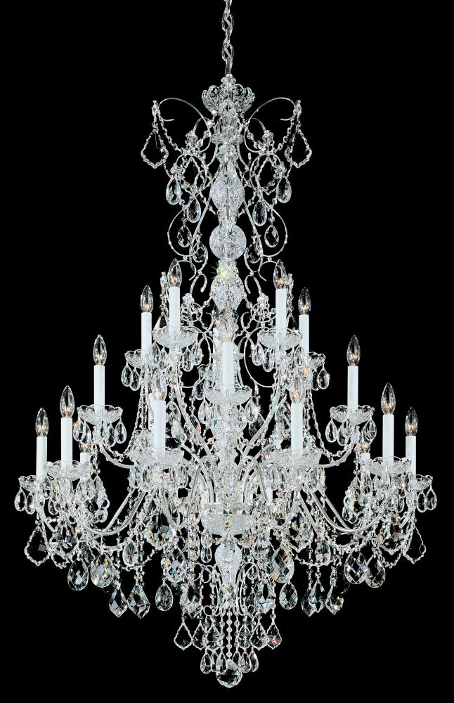 Century 20 Light 120V Chandelier in Polished Silver with Heritage Handcut Crystal