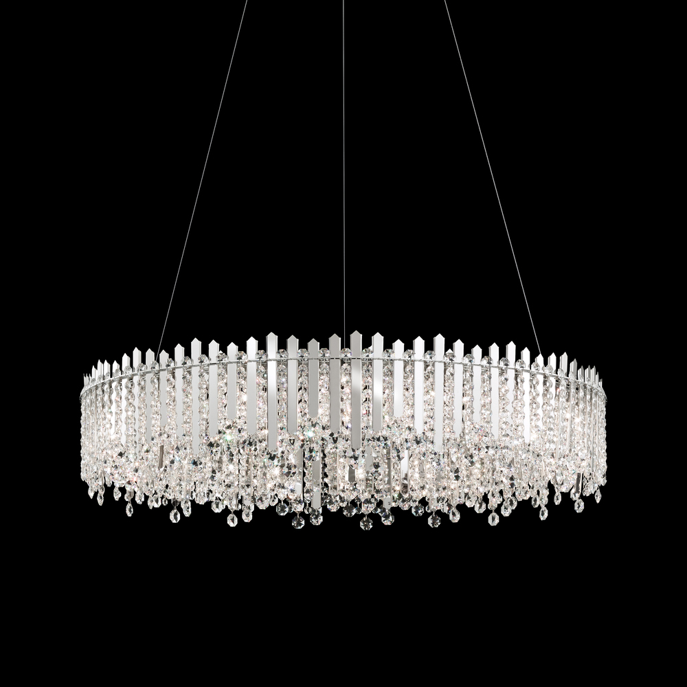 Chatter 18 Light 120V Pendant in Polished Stainless Steel with Optic Crystal