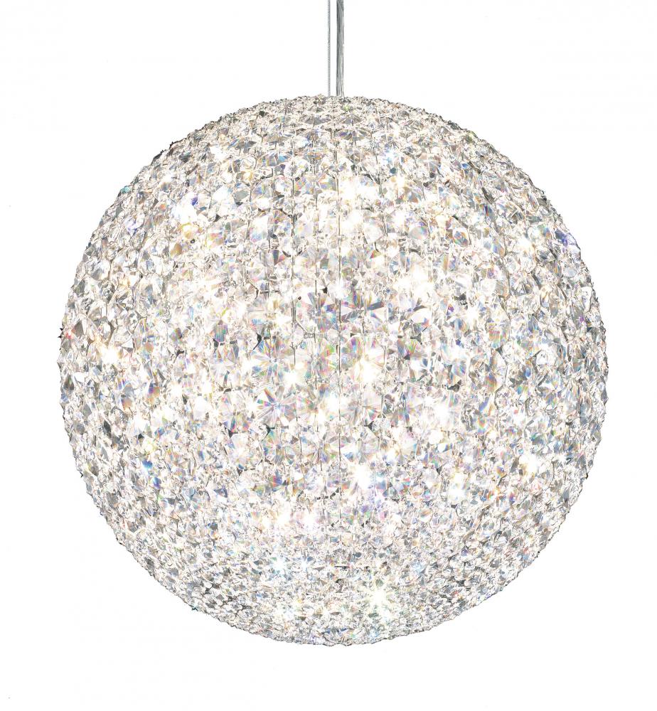 Da Vinci 18 Light 120V Pendant in Polished Stainless Steel with Optic Crystal