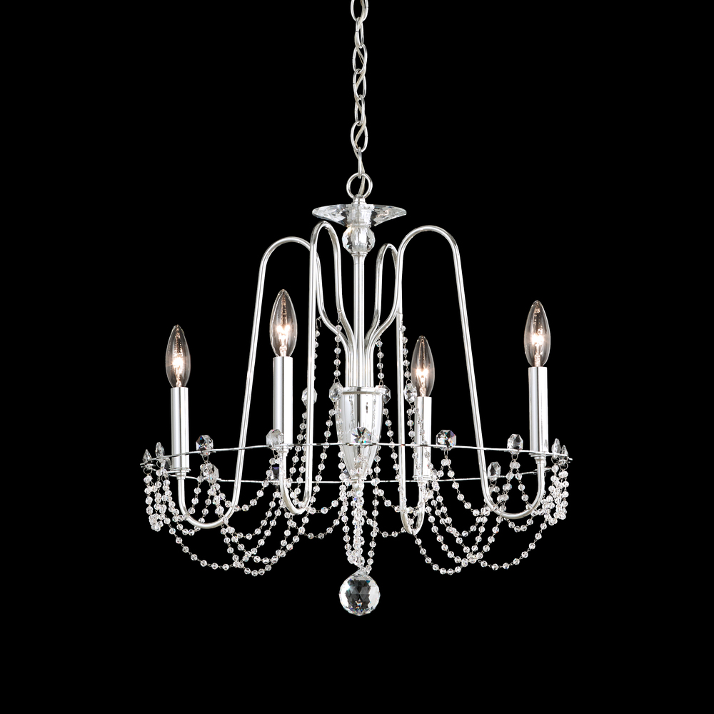 Esmery 4 Light 120V Chandelier in White with Optic Crystal