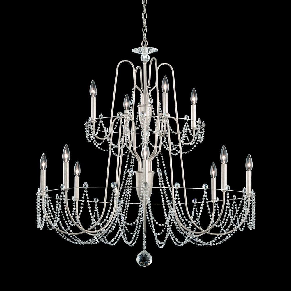 Esmery 12 Light 120V Chandelier in Ferro Black with Optic Crystal