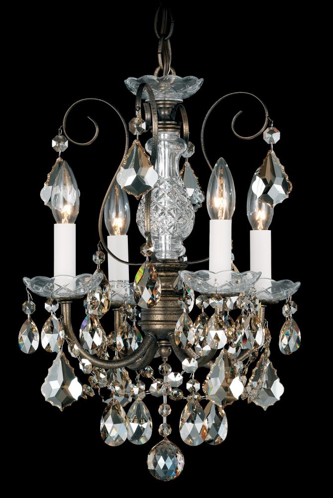 New Orleans 4 Light 120V Chandelier in Polished Silver with Heritage Handcut Crystal