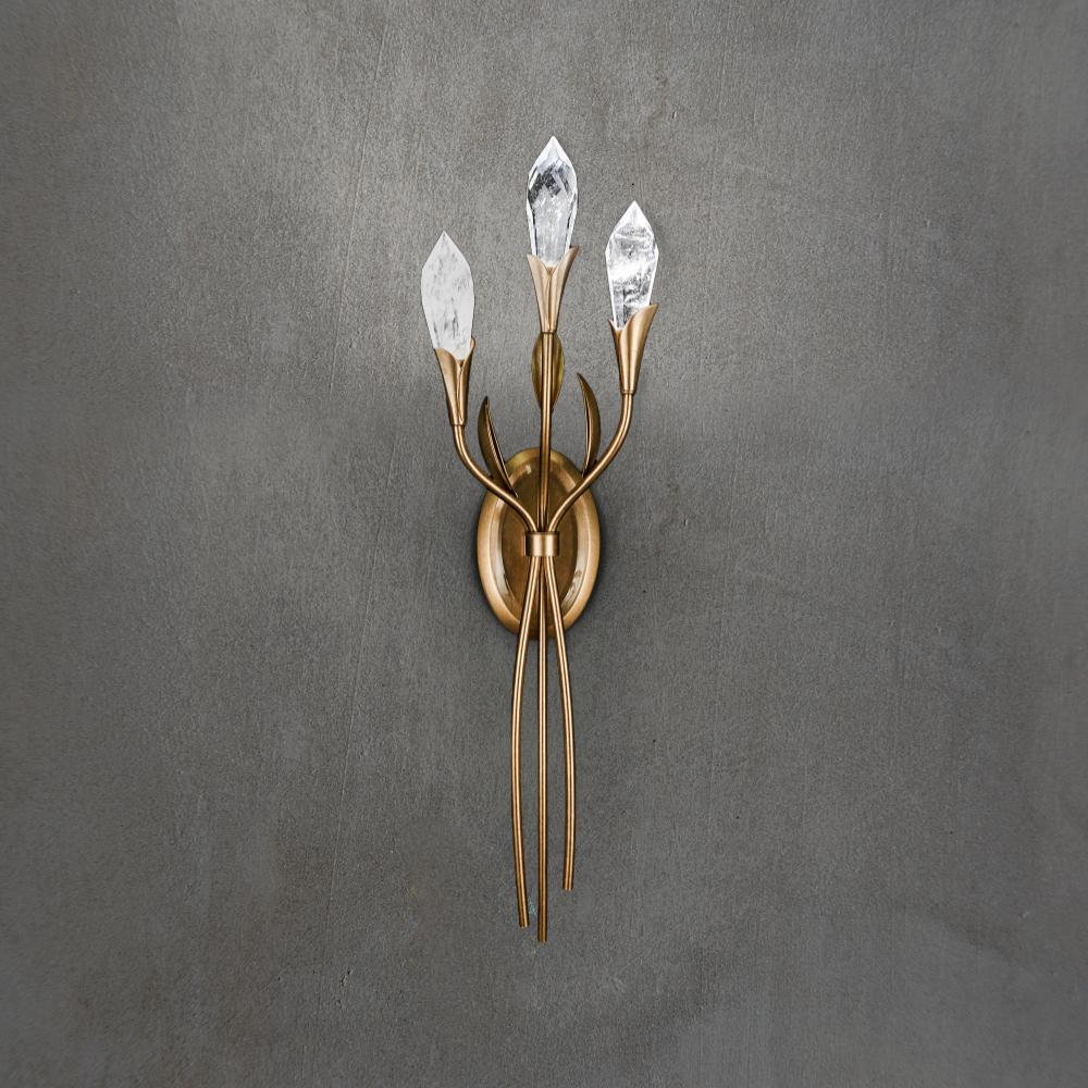 Secret Garden 27IN LED 3500K 120V-277V Wall Sconce in Antique Silver with Optic Haze Quartz