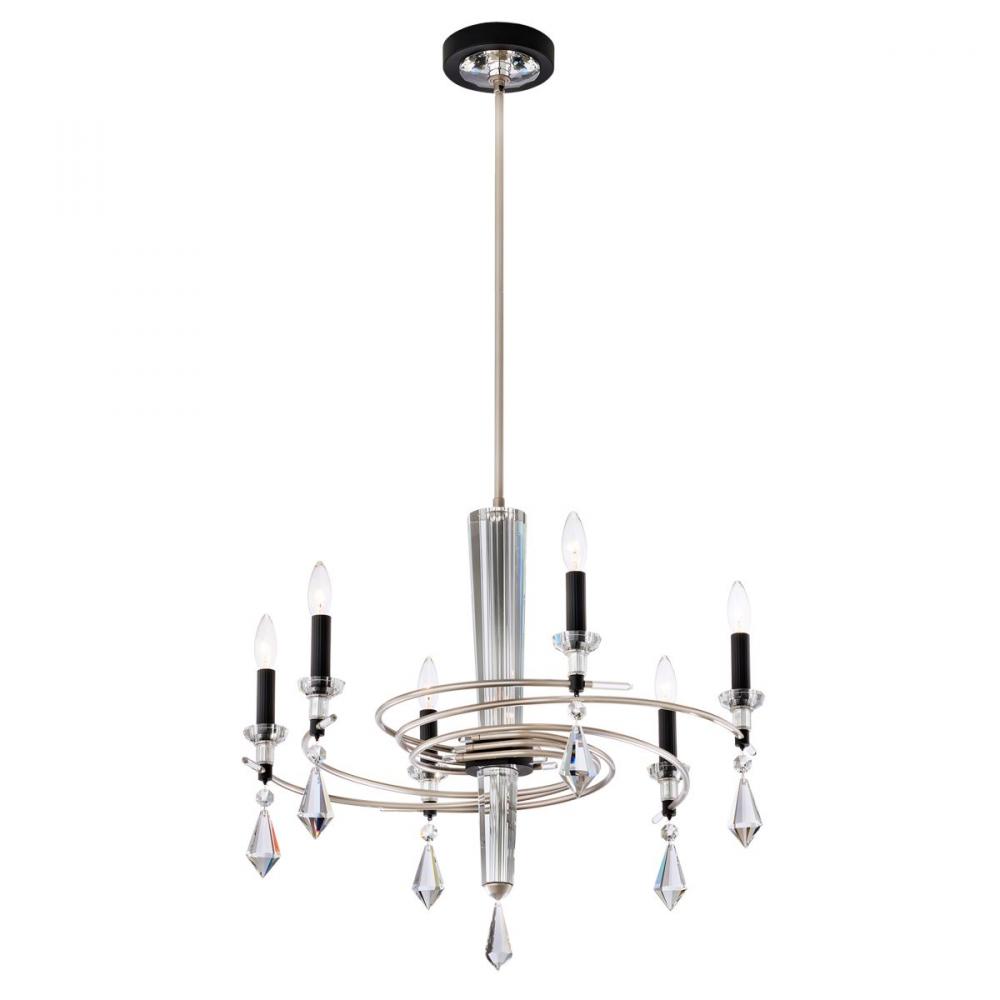 Tempest 6 Light 120V Chandelier in Soft Gold/Black with Radiance Crystal