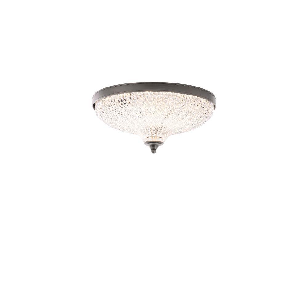 Roma 12IN LED 3000K/3500K/4000K 120V Flush Mount in Aged Brass with Optic Crystal