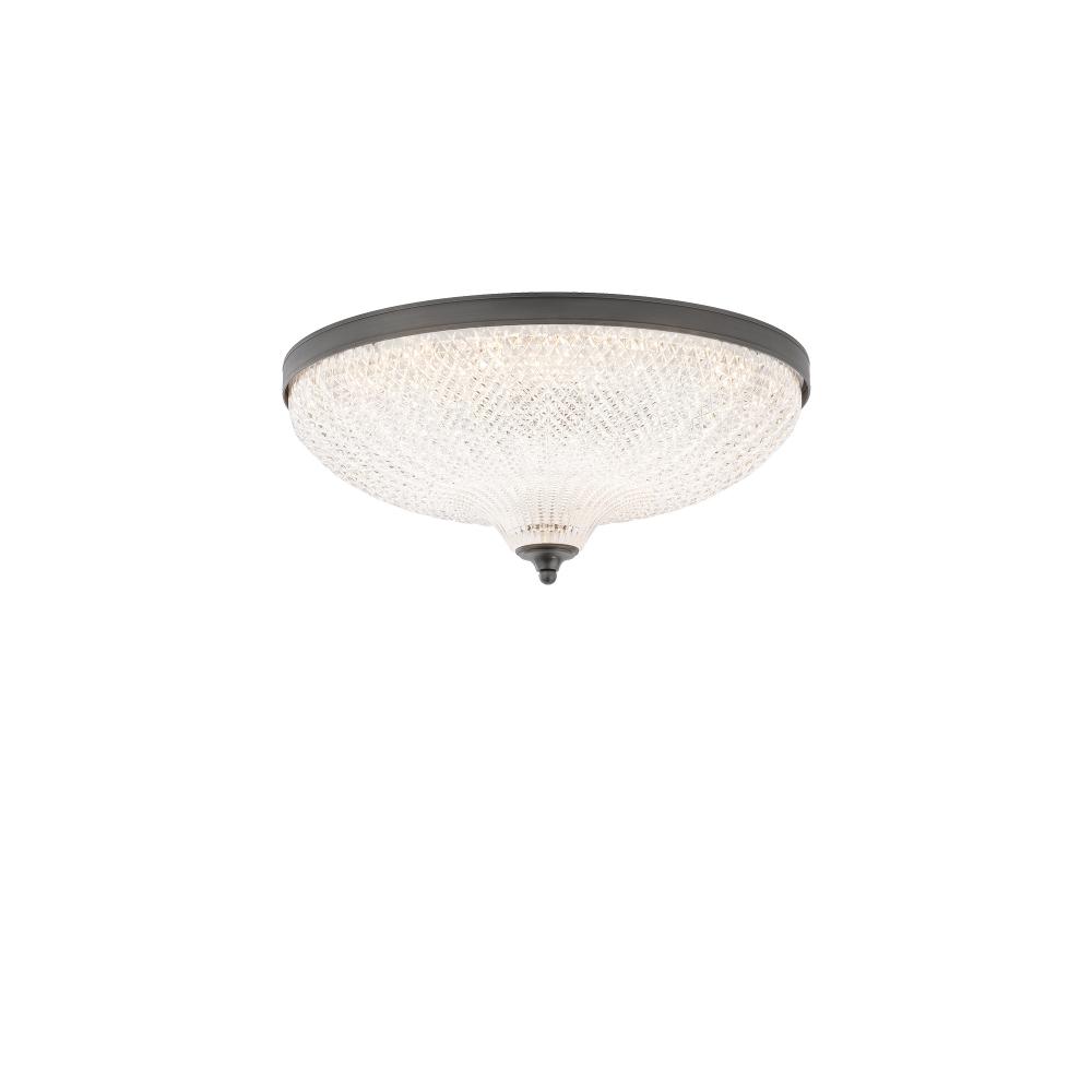 Roma 16IN LED 3000K/3500K/4000K 120V Flush Mount in Polished Chrome with Optic Crystal