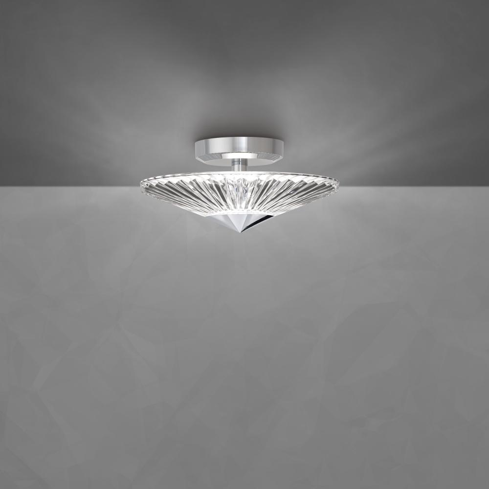 Origami 12IN LED 3000K/3500K/4000K 120V/277V Semi-Flush Mount in Polished Chrome with Heritage Han