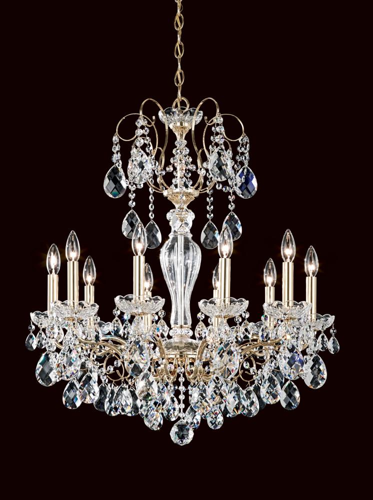 Sonatina 10 Light 120V Chandelier in Black Pearl with Heritage Handcut Crystal