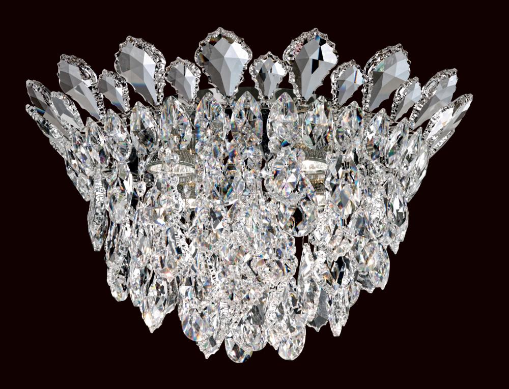 Trilliane Strands 4 Light 120V Semi-Flush Mount in Polished Stainless Steel with Radiance Crystal