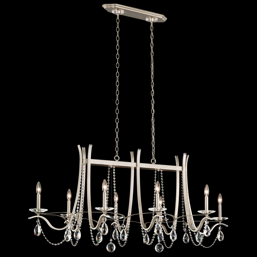 Vesca 8 Light 120V Chandelier in Black with Clear Heritage Handcut Crystal