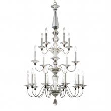 Schonbek 1870 9698-40O - Jasmine 20 Light 120V Chandelier in Polished Silver with Optic Crystal