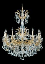 Schonbek 1870 5011-23 - La Scala 12 Light 120V Chandelier in Etruscan Gold with Heritage Handcut Crystal