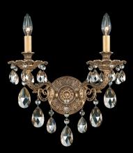 Schonbek 1870 5642-22R - Milano 2 Light 120V Wall Sconce in Heirloom Gold with Radiance Crystal