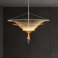 Schonbek 1870 S2234-706H - Veneto 34IN LED 3000K/3500K/4000K 120V-277V Pendant in Gold with Heritage Handcut Crystal