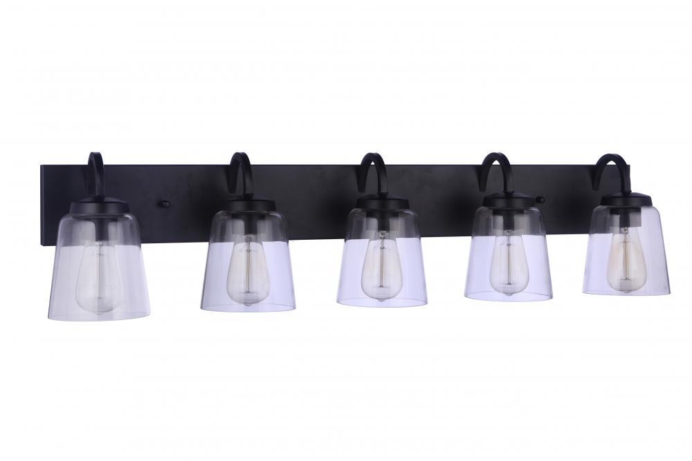 Elsa 5 Light Vanity in Flat Black