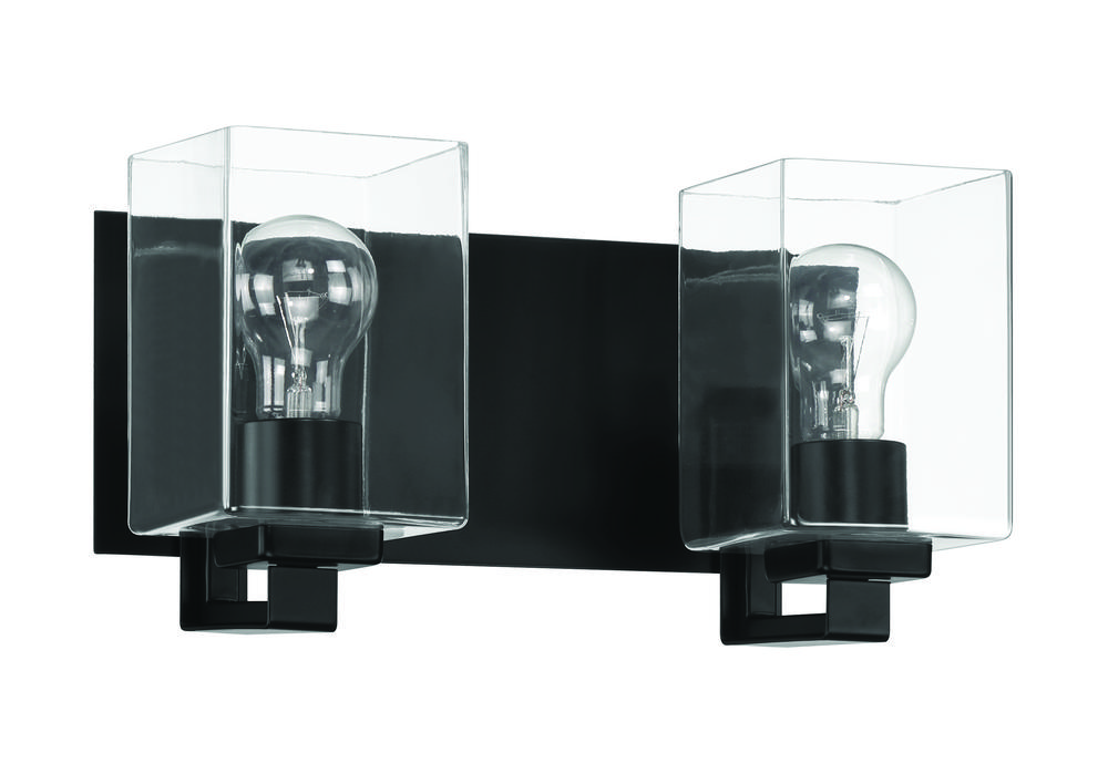 McClane 2 Light Vanity in Flat Black