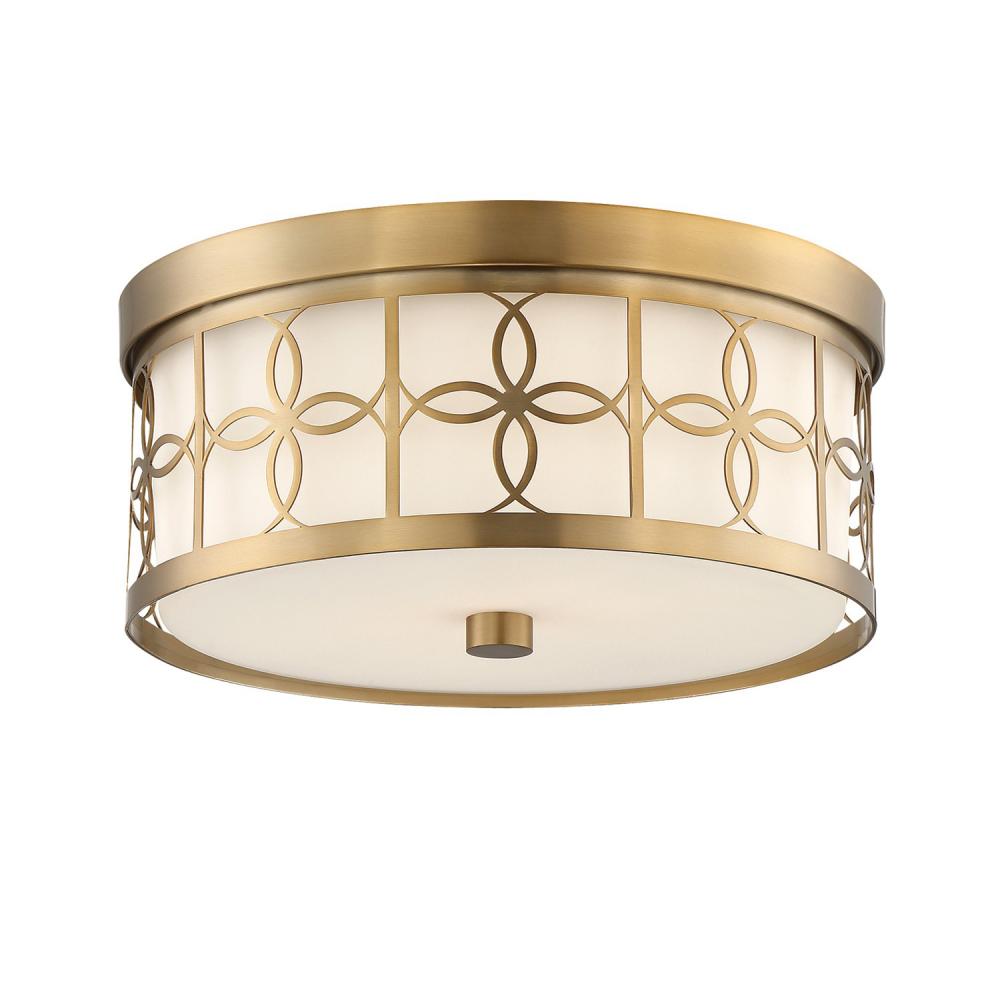 Anniversary 2 Light Vibrant Gold Flush Mount