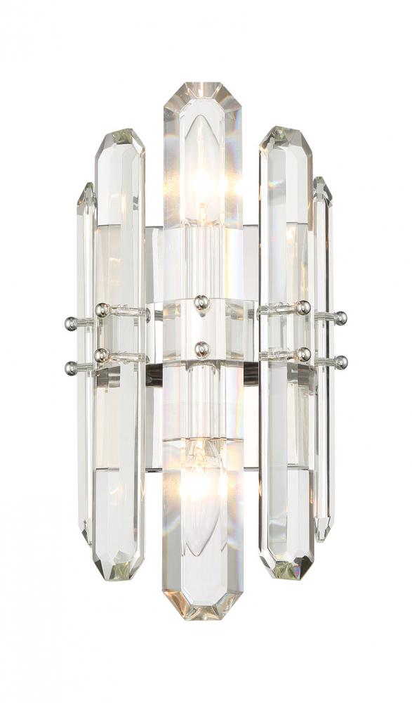 Bolton 2 Light Polished Nickel Sconce