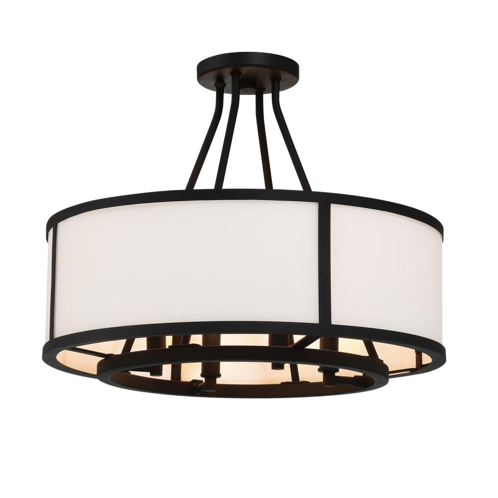 Bryant 4 Light Black Forged Semi Flush Mount