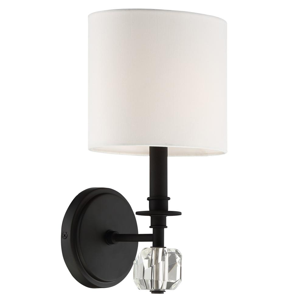 Chimes 1 Light Black Forged Sconce