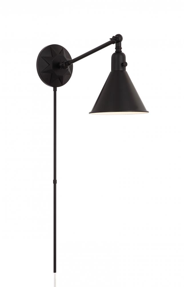 Morgan 1 Light Matte Black Task Sconce