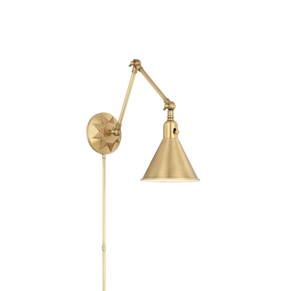 Morgan 1 Light Aged Brass Task Sconce