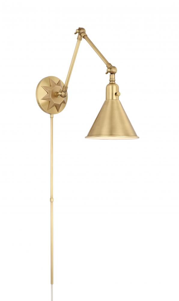 Morgan 1 Light Aged Brass Task Sconce