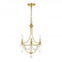 Crystorama 423-GA - Metro 3 Light Antique Gold Mini Chandelier