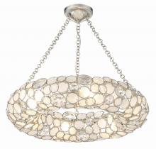 Crystorama 525-SA - Palla 6 Light Antique Silver Chandelier