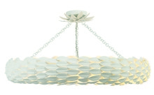 Crystorama 538-MT_CEILING - Broche 8 Light Matte White Semi Flush Mount