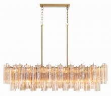 Crystorama ADD-317-AG-AM - Addis 14 Light Aged Brass Linear Chandelier