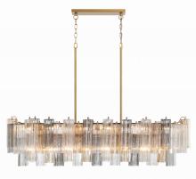 Crystorama ADD-317-AG-AU - Addis 14 Light Aged Brass Linear Chandelier