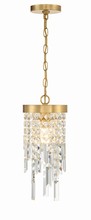 Crystorama WIN-210-GA-CL-MWP - Winfield 1 Light Antique Gold Mini Pendant